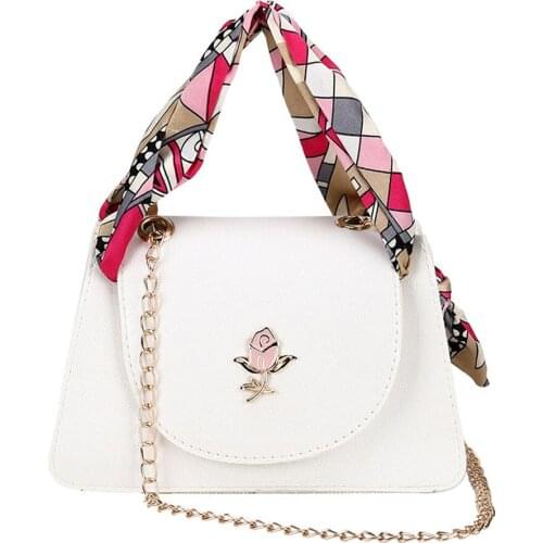 Women Flap Bags Bag Silk Scarf Girls Shoulder Messenger Bags Crossbody Bag Woman Handbag New Fashion Purse Chain Ladies Small