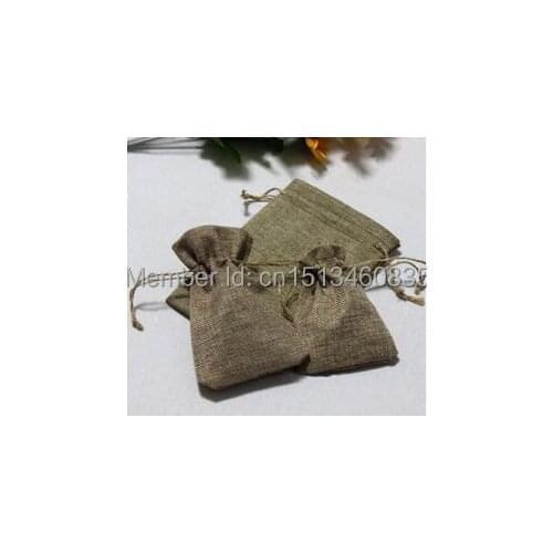 100pcs/lot CBRL jute/linen/flax drawstring bags&pouch for ornament/vanilla,Various colors,size customized,wholesale