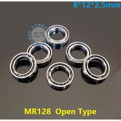 100pcs/lot MR128 Open Type 8x12x2.5mm Deep Groove Ball Bearing miniature 8x12x2.5mm