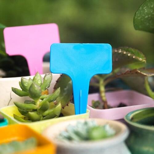 100Pcs Garden Plant Labels Plastic Plant Tags Nursery Markers Flower Pots Seedling Labels Tray Mark Tools Mix Colors