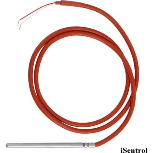 2 Wire PT1000 Temperature Sensor Thermistor Silicone Gel Coated 1Meters Probe 6mm*120mm -50-200 centigrade RTDs