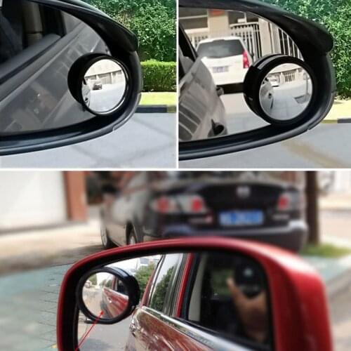 2pcs Car Rearview Mirrors 360 Degree Car Blind Spot Rear View Exterior Auto Accessories Mirror Covers Wide Angle Round Convex