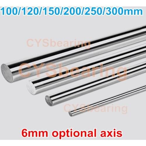 2pcs linear rail shaft round rod 3d printer parts 6mm 100mm 120mm 150mm 200mm 250mm 300mm Cylinder Chrome Plated Liner Rods axis