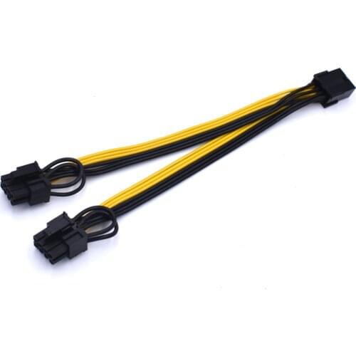 20cm PCI Express 8 Pin Female to Dual GPU 8Pin ( 6+2 )Pin Male Splitter Power Extension Cable