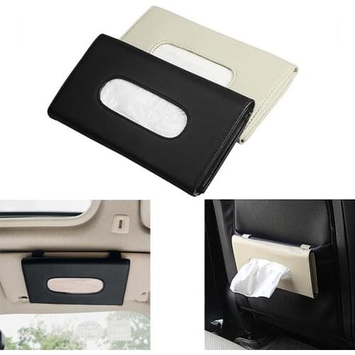 23x13cm Faux Leather Auto Car Sun Visor Tissue Box Paper Towel Napkin Holder