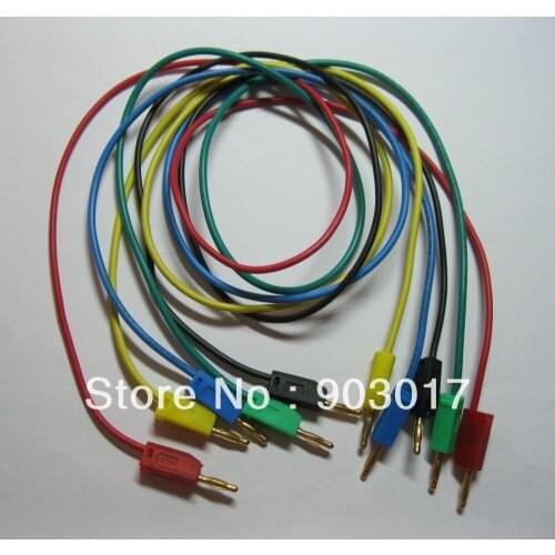 30 set 2mm Gold Plated banana plug Test Cable 5 color Length 50cm