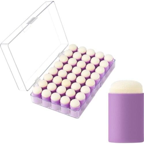 40 Pack of Finger Sponge Daubers with Storage Case for Painting Art Ink Crafts 77HA
