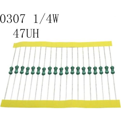 50pcs/lot 1/4W Chromatic ring inductor DIP 0307 47UH AL0307-470K 0.25W inductance