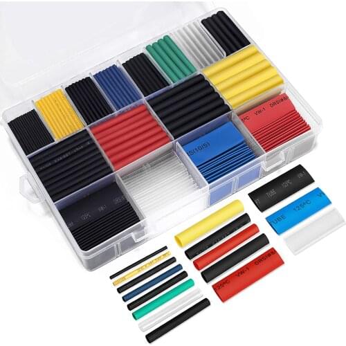 580pcs Wrap Wire Cable Insulated Polyolefin Heat Shrink Tube Ratio Tubing Insulation Shrinkable Tubes