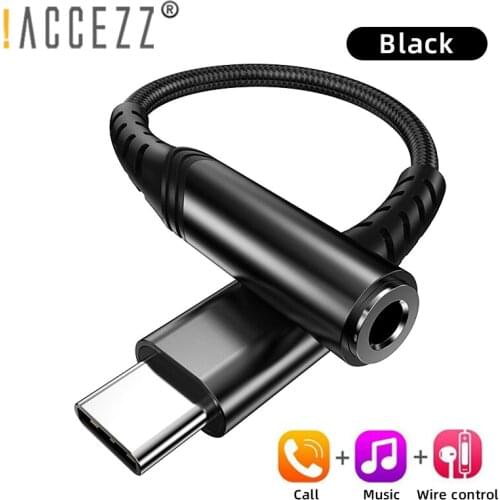 !ACCEZZ DAC Type-C Audio Adapter USB C Male to 3.5mm Jack Aux Converter Earphone Cable for Samsung S21 Xiaomi Mi8 Huawei Oneplus
