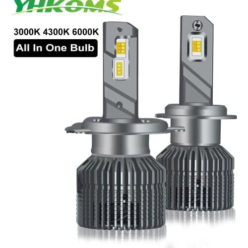 YHKOMS 3 Colors Canbus H1 H4 H7 LED Car Headlight 3000K 4300K 6000K H8 H9 H11 9005 HB3 9006 HB4 Auto Fog Light Lamps 20000LM 12V