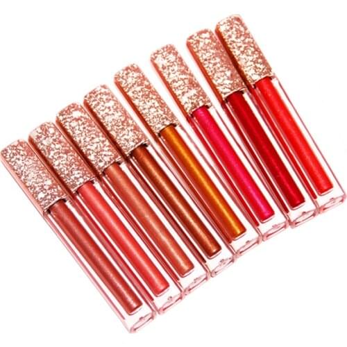10 Piece Natural Metallic Lip Gloss Private Label Lipgloss Waterproof Liquid Lipstick Tubes Bulk Vegan Makeup Custom Logo