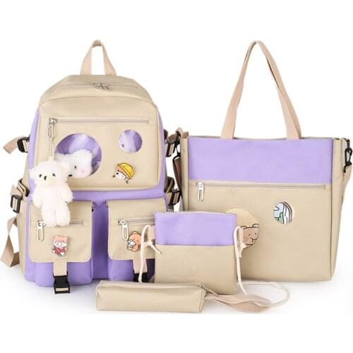 New Large Schoolbag Cute Student School Backpack Printed Waterproof Bagpack Primary School Book Bags For Teenage Girls Kids