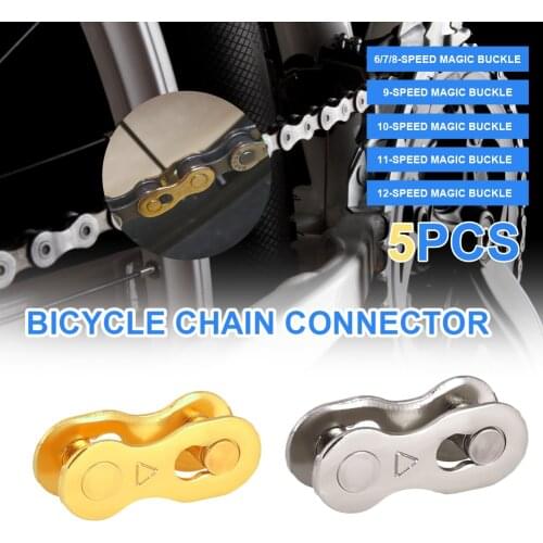 5Pairs Bicycle Chain Quick Link MTB Road Bike Missing Link Bike Chain Quick Release Connectors for 6/7/8/9/10/11/12 Speed