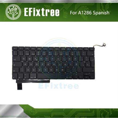 10 PCS/Lot Laptop A1286 Keyboard Spanish Layout For Macbook Pro 15'' A1286 Keyboard+Backlight Backlit+Screws 2009-2012 Year