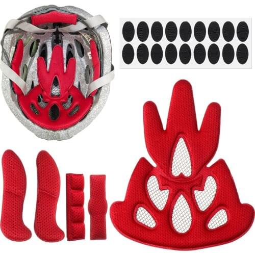 1Set Red Sponge Helmet Inner Padding Kit Replacement Sealed Foam Pads Set Protection Motorcycle Bicycle Outdoor Cycling Access