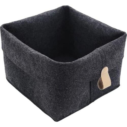 Square Dirty Laundry Storage Basket Felt Fabric Sundries Clothes Organizer Round Toy Storage Bucket Books Organizer Container