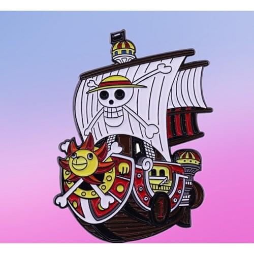 Luffy 3D2Y The Straw Hat Pirate ship New World Version Manga Anime enamel pin brooch badge