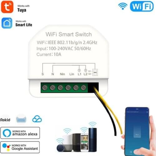 Tuya Smart Life Mini Wifi Switch Timer Switch Module Automation Smart Lighting Google Home Alexa Echo Remote Control App Timer