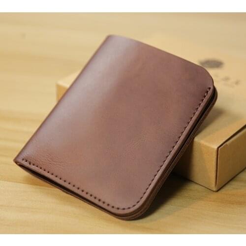 Men wallet Genuine Leather Vintage Short purses luxury brand designer slim wallet small Card Holders minimalist money bag