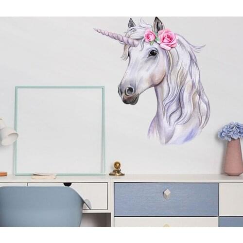 Unicorn Wall Sticker Cool Vinyl Animal Wall Decals Special Horse Wall Poster Home Bedroom Decor