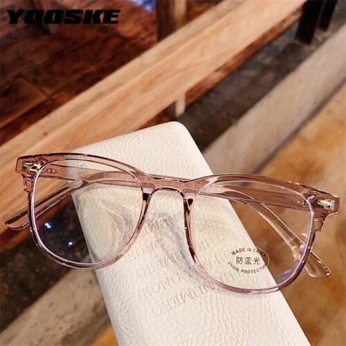 YOOSKE Fashion Anti Blue-ray Glasses Frame Blue Film Eyeglasses TR90 Optical Spectacles computer Gaming Eyewear