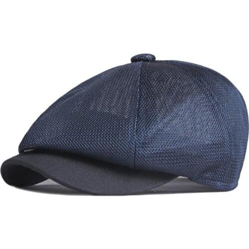 Fibonacci Casual Caps For Men Newsboy Cap Painters Hat Hollow Mesh Berets Herringbone Flat Cap gavroche Octagonal Hat