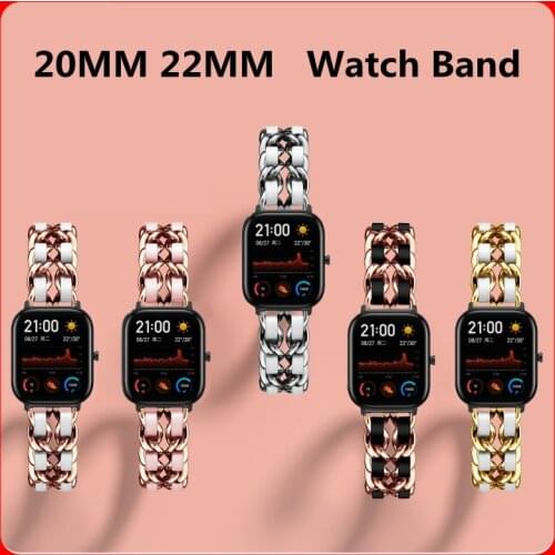 20mm 22mm Stainless Strap For Huawei Watch GT2e/2/Amazfit Bip/gts Straps For Samsung Galaxy Watch 3 46mm 42mm Active 2 S3 Watch