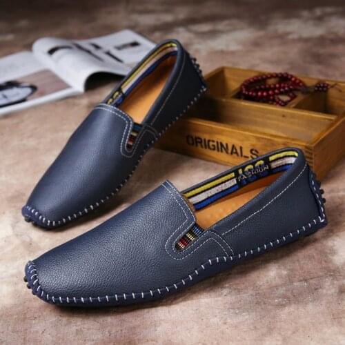 Brand New Big Size Genuine Leather Cowhide 38~47 Men Sandals Summer Quality Slippers Casual Sneakers Outdoor Beach Driving Shoes