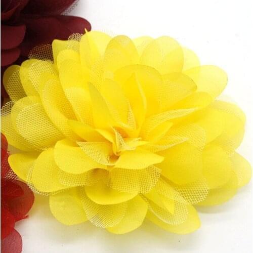 20PCS 5" Soft Chiffon Mesh Flower For Children Hair Accessoties Artificial Chiffon Fabric Flowers For Headband&Wedding Decor