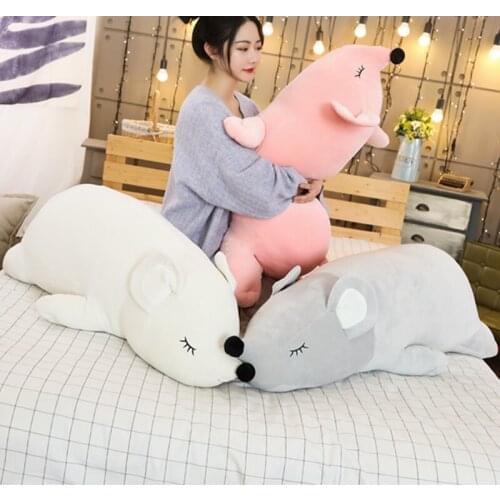 Cute plush mouse toys cat toy soft down cotton animal doll kawaii sleeping pillow cartoon stuffed mouse gift for children