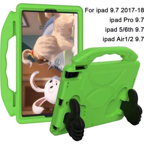 Cute Cartoon Kids Cover for iPad(5th Gen/6th Gen)9.7" Case for iPad Pro 9.7" Tablet EVA Handle Stand Funda Case for ipad Air1/2