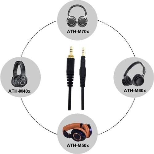 Replacement Cable for audio-Technica ATH-M50X M40X M60X M70X Headphones 6.35mm 270B