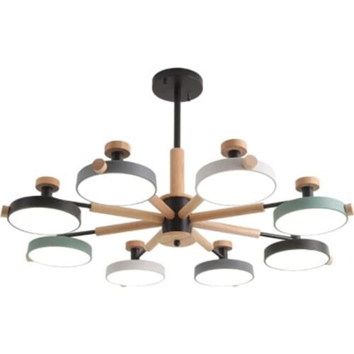 Modern nordic wood wooden simple designer pendant lamp chandeliers for hotel living room bedroom