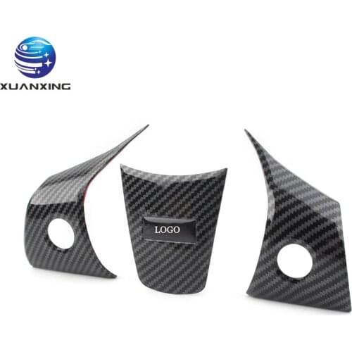 Carbon Fiber Texture Steering Wheel Cover Decoration Interior Modification For Tesla Model3 Y