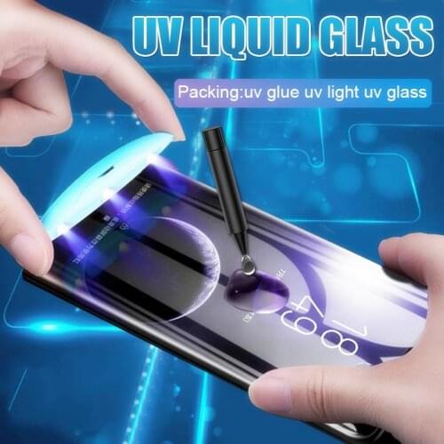 UV Liquid Full Glue Cover 6D 9H Tempered Glass For Samsung Galaxy S7 Edge S10 S9 S8 Plus S10e Note 10 Plus 9 8 Screen Protector