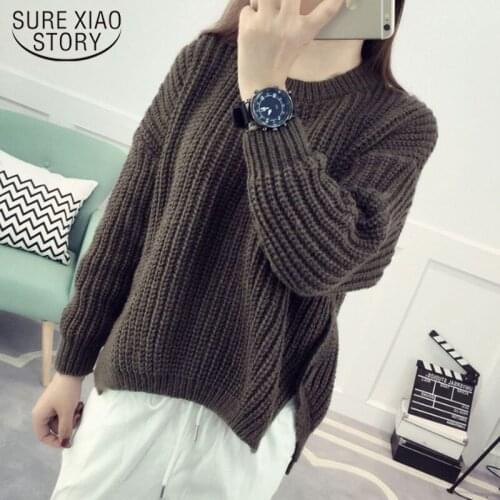 Autumn New Solid Cashmere Elegant Women Sweater Oversized Knitted Basic Pullovers O Neck Loose Soft Female Knitwear Jumper 17195