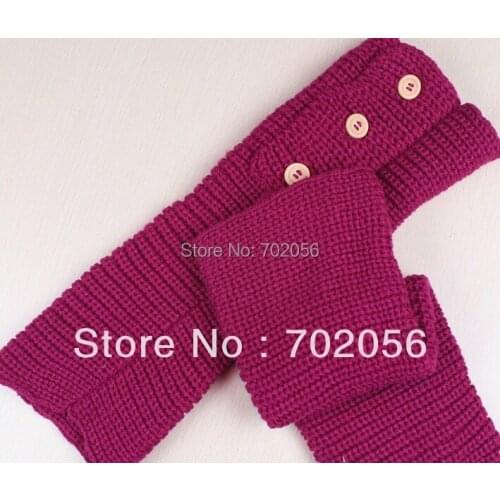Winter solid button design Knitted Leg Warmers Boot Covers 24 pairs/lot mixed colors #3436