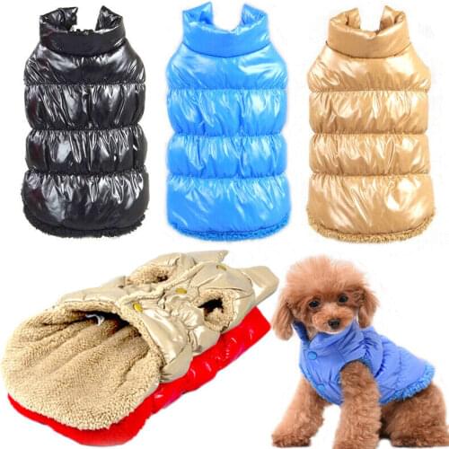 Winter Pet Dog Clothes Thick Fleece Waterproof Dog Vest Down Jacket Puppy Small Dogs Clothes Warm Chihuahua Apparel Pet Supplie