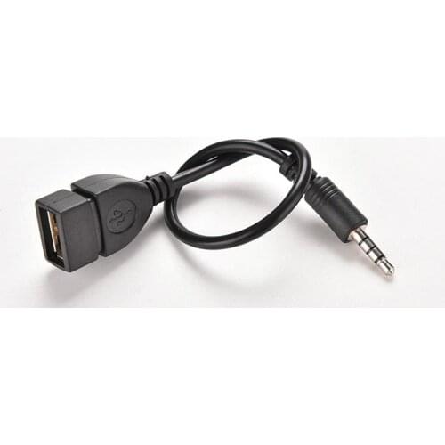 1PC 3.5mm Male AUX Audio Plug Jack To USB 2.0 Female Converter Cable Adapter Cord Car MP3 Applicator For Iphone Samsung Mazda