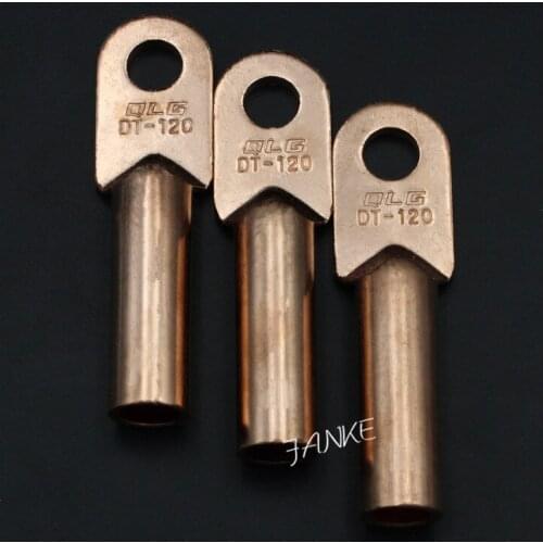 1piece DT-120 120mm2 Cable Lug Terminal Connector Copper Tone for 14.5mm Dia Bolt Electric power fittings National Standard