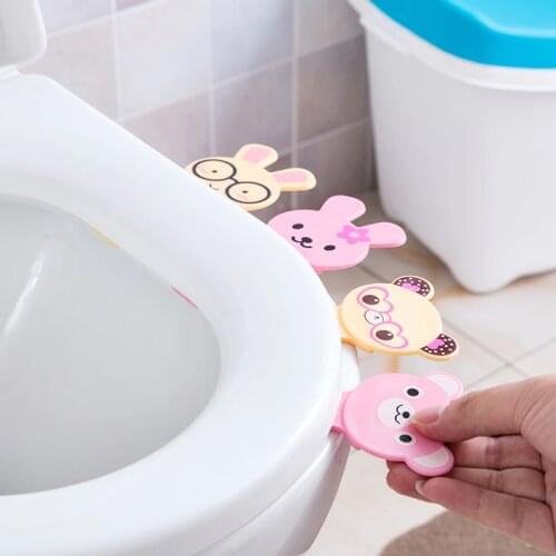 1pc Cartoon Toilet Seat Lifters For Home Bathroom Plastic Toilet Cover Handle Holders Portable Toilet Lid Lifting Sticks