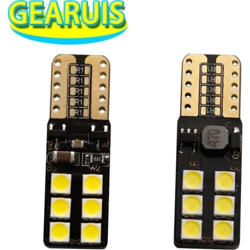100pcs w5w bulb led Canbus T10 Bulb 12 SMD 3030 Signal License Plate Lamps 194 168 Interior Lights No Error 7 Color 12V