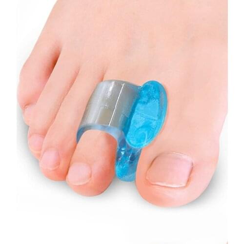 2pcs Blue Soft Silicone Gel Toe Separator Hallux Valgus Bunion Spacers Thumb Corrector Foot Care Tool C1708