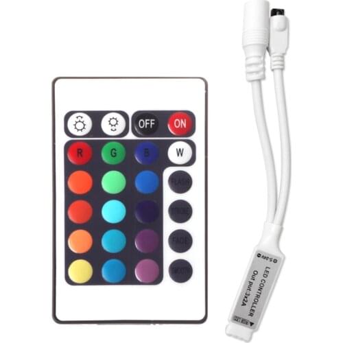 24 Key IR RGB Remote Controller Receiver For 5050 3528 LED Strip Light Colorful Mini IR Remote Controller For RGB 3528 5050