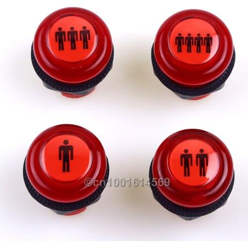 4pcs Arcade Games LED Illuminated Arcade Start Player Buttons Kit Bundles 30mm 1P / 2P / 3P / 4P For Boxing Game & Jamma Game