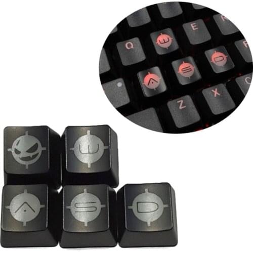 5Pcs ABS Keycap Mechanics Keyboard Keycap Small Devil keycaps ESC WASD Backlight KeyCap
