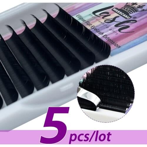 5pcs/lot Wholesale C/D curl faux mink softer false mink volume lashes flat matte eyelashes OEM Private Label Ellips Flat Lash