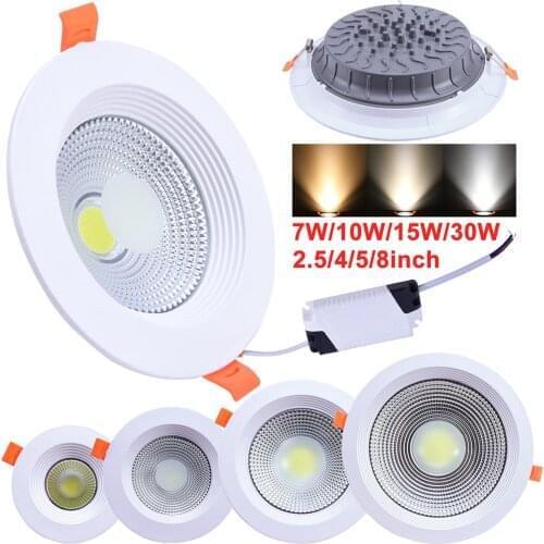 AC85-265V LED Ceiling Lights Energy Saving 7W 10W 15W 30W COB Downlights Indoor Bedroom Ceiling Lamp for Living Room Bathroom