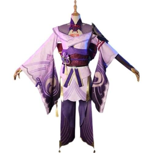 Anime Game Genshin Impact Shogun Raiden Combat Dress Lovely Uniform Cosplay Costume Halloween Women Free Shipping 2021 New